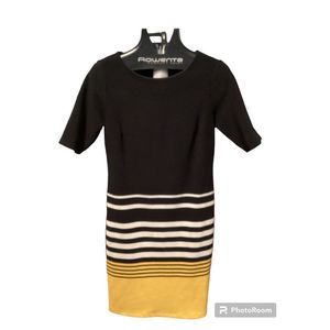NWOT ILE Black/Yellow Sheath Dress SZ6